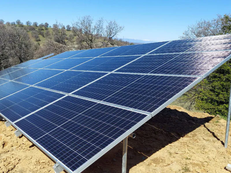 close up of a big solar panel installed in a field paradise ca