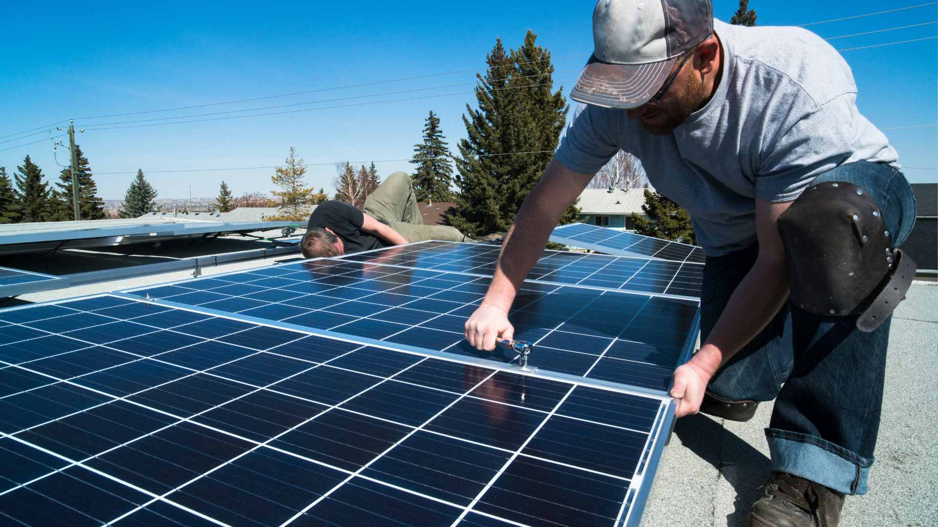 residential solar panels installing men in Mount Shasta CA
